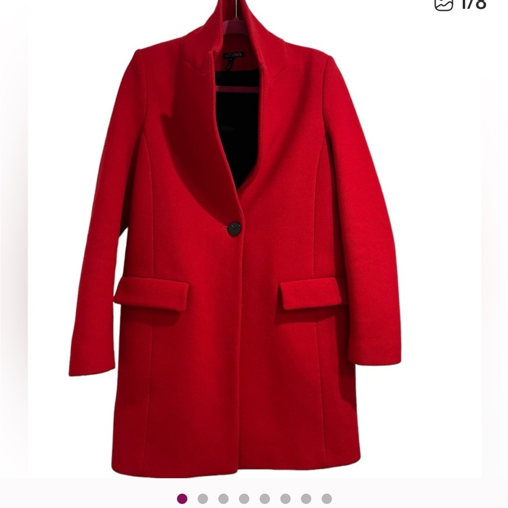INTERMIX Vibrant Red Pea Coat